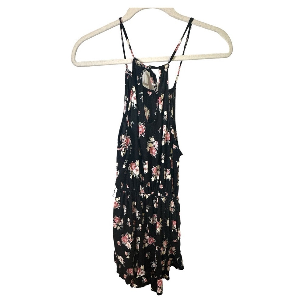 Hollister Jumpsuit Womens XS Romper Jumper Shorts Floral Halter Neck Black - Picture 2 of 10